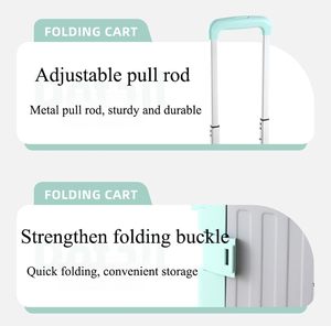 <span class=keywords><strong>Chariot</strong></span> de courses pliable télescopique portable avec panier en plastique à couvercle et roues silencieuses pour les courses en extérieur - Product Image 6