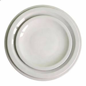 Assiettes en céramique blanches écologiques en gros, origine Guangxi, design classique - Vaisselle en gros à prix abordable - Product Image 1