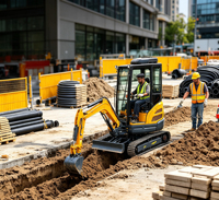 Excavatrice sur chenilles chinoise pour travaux de construction, en excellent état et offrant des performances parfaites, très populaire sur le marché à prix abordable
