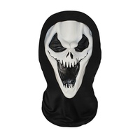 Masque de tête d'horreur drôle et effrayant, nouveau style importé, en maille respirante, masque de tête de mort fantôme pour fête d'Halloween, masque de farce