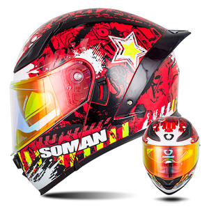 Casque <span class=keywords><strong>moto</strong></span> vintage certifié DOT intégral rabattable double visière qualité supérieure unisex - Product Image 1