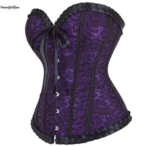 Style vintage grande taille XXXXXL vin rouge <span class=keywords><strong>Violet</strong></span> femmes mode <span class=keywords><strong>Corset</strong></span> haut tenues poitrine liant Bustier plissé désossé Victorianos - Product Image 5