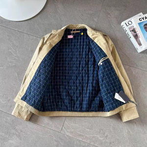 Nieuwe <span class=keywords><strong>Pl</strong></span> High Edition Heren Casual 100% Katoenen Jack Lange Mouw Opstaande Kraag Rits Voorkant Logo Borduurwerk Amerikaanse Revers Stijl - Product Image 4