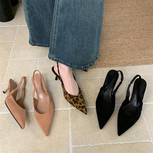 Sandalias de Tacón Alto Estilo Europeo Americano para Mujer, Zapatos de Fiesta con Estampado de Leopardo, Aumentan la Estatura, Primavera Verano, Tacones Altos Sexys - Product Image 3