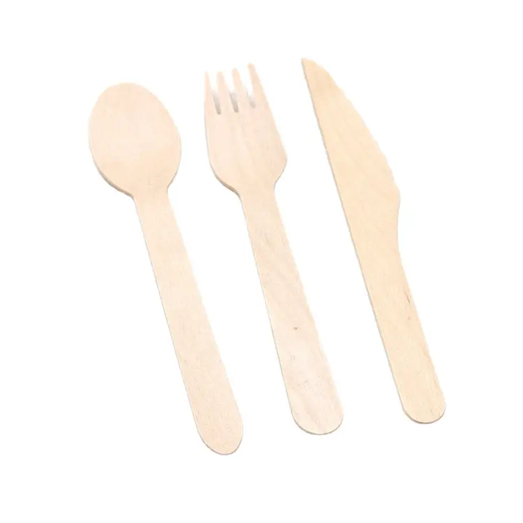 Natural biodegradable bulk birch wood spoon/forks/knives disposable wooden cutlery