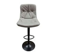 Tabouret de bar haut avec dossier pivotant à 360 degrés, base noire, chaise pour îlot de cuisine