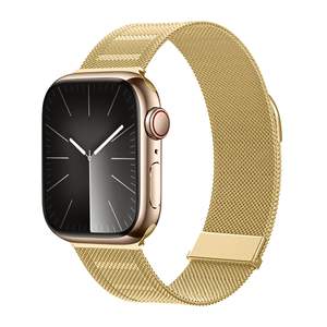 <span class=keywords><strong>Bracelet</strong></span> à boucle magnétique en maille à deux sections en acier inoxydable pour <span class=keywords><strong>Apple</strong></span> <span class=keywords><strong>Watch</strong></span> 9 8 <span class=keywords><strong>7</strong></span> 6 5 4 SE <span class=keywords><strong>Bracelet</strong></span> métallique à boucle milanaise - Product Image 2