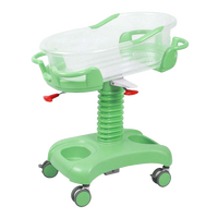 XINDA Berceau d'hôpital ABS pour bébé, lit de nouveau-né avec étagère de rangement transparente et cadre de chariot mobile 780x530x880mm