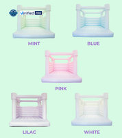 Château gonflable commercial plat pour enfants, mini château gonflable commercial avec pompe à air en rose pastel