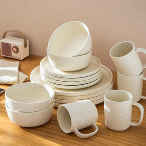Rustic Retro Eco-Friendly Fashion Solid Pattern Custom Bone China Dishwasher Safe Dinnerware <b>Set</b> Sample Available for - Product Image 1