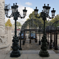 Farolas Modernas de Alta Calidad para Decoración de Calles, Postes de Lámparas de Hierro Fundido Blancos para Jardín Exterior