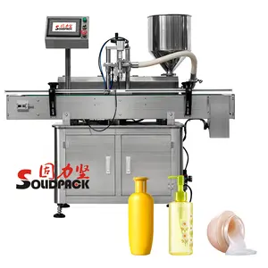 Solidpack Servo drive one head lotion aerosol liquid bottle automatic piston type filling machine