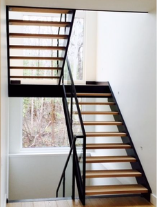 Prima Escaliers d'intérieur modernes et personnalisés de haute qualité Escaliers à poutre unique <span class=keywords><strong>Escalier</strong></span> en forme de U avec marches solides Riser ouvert - Product Image 6