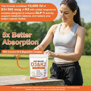 Gélules de Vitamine D3K2 en promotion OEM – Supplément de Vitamines D3K2 Complex 30 Gélules avec Huile de Coco Vierge pour la Santé Osseuse et Immunitaire - Product Image 5