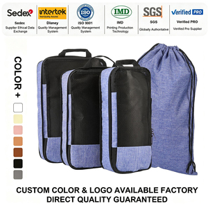 Laundry Bag Ultra Lightweight Compression Packing Cubes Set 4 Pcs Custom Luggage <strong>Travel</strong> Bag Business-trip Suitcase <strong>Organiser</strong> - Product Image 1