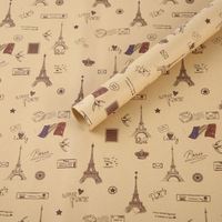 Papier cadeau de luxe en papier kraft imprimé avec motifs pour emballage de cadeaux - Vente chaude