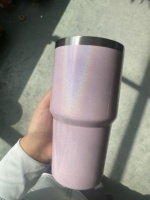 Mug de voyage isotherme en acier inoxydable à double paroi de 40 oz, style personnalisé, avec cuillère, anti-fuite, sans BPA