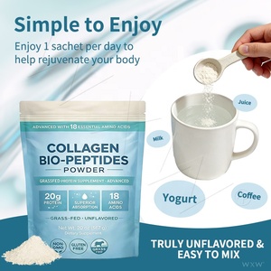 Poudre de Collagène Bio Peptides de Bovins Nourris à l'Herbe 20g de Protéines par Portion 18 Acides Aminés Essentiels Sans Arôme Absorption Supérieure - Product Image 1