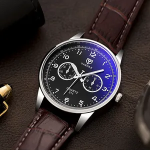 YAZOLE D 311 Two Eye горячая распродажа мужские кварцевые роскошные часы Индивидуальные персонализированные водонепроницаемые наручные часы на продажу