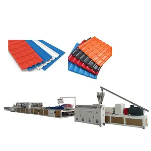 Línea de máquina extrusora de tablero de hoja rígida de techo de teja de onda compuesta corrugada de PVC Flexible ASA