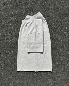 T-shirt vierge de haute qualité, effet vieilli, délavé, col rond, 100 % coton pour homme, t-shirt personnalisé pour homme, effet délavé à l'acide - Product Image 2