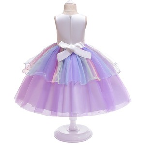 2021 Summer New Unicorn Medium and Large Girl's Princess Dress Children's Dress Girls' Party Dresses for Girls