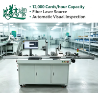 Équipement de marquage laser pour cartes PVC industrielles avec gravure de numéro de série et inspection visuelle en temps réel par caméra de codes QR