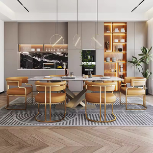 Sedie <span class=keywords><strong>da</strong></span> <span class=keywords><strong>Pranzo</strong></span> di Lusso all'Ingrosso, Sedie in Pelle e Metallo per Camere d'Albergo, Arredamento per la Casa, Sedie Moderne per Camera <span class=keywords><strong>da</strong></span> Letto e Vanità - Product Image 2