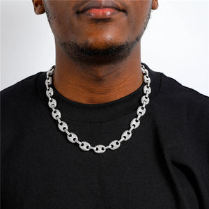 Ensemble <span class=keywords><strong>de</strong></span> bijoux Hip Hop pour hommes, 12MM, bijou en plaqué or, collier ras du cou en Zircon et diamant, chaîne en grains <span class=keywords><strong>de</strong></span> <span class=keywords><strong>café</strong></span> glacé, nouvelle collection - Product Image 1