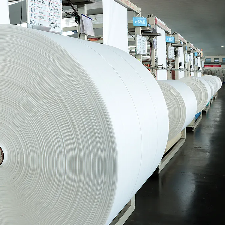 Pp Geweven Vlakte Buisvormige Stof Roll 100% Pp Stof Voor Jumbo Zakken Gecoat Stof In Roll Factory Verkoop