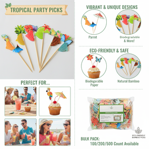 Holiday 12cm 4.7 Inch Bamboo Decorative Cocktail Pick Celebration Decorative Skewers for Restaurant Party - Product Image 6