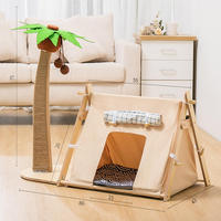Lit pour chat moderne en forme de cocotier, griffoir en sisal, pliable, emballage en carton, mobilier pour chat d'extérieur, toutes saisons