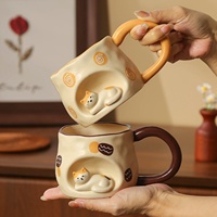 Grande tasse en céramique à motif de dessin animé pour filles, cadeau d'anniversaire haut de gamme, emballage en coffret cadeau, tasse à eau de grande valeur, résistante aux hautes températures