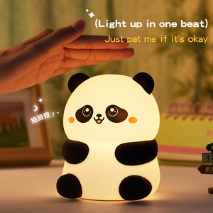 <span class=keywords><strong>Lampe</strong></span> de chevet créative en silicone en forme de panda mignon, portable, à commande tactile, rechargeable par USB, petite veilleuse <span class=keywords><strong>LED</strong></span> pour enfants - Product Image 3