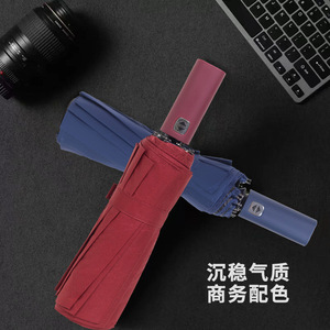 Paraguas Plegable Automático con Protección UV, 10 Varillas de Acero Reforzado, Negro, Azul, Rojo, para Viajes, Sol y Lluvia - Product Image 4