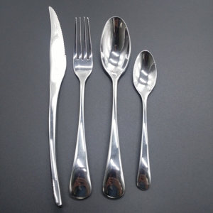 مجموعة أدوات مائدة كلاسيكية فاخرة من الفولاذ المقاوم للصدأ (ملاعق وشوك وسكاكين) لحفلات الزفاف والفنادق والمطاعم - Product Image 2