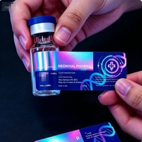 Étiquettes de flacons autocollantes imperméables de haute qualité avec boîte en papier personnalisée pour l'étiquetage des peptides et l'emballage de la recherche en laboratoire