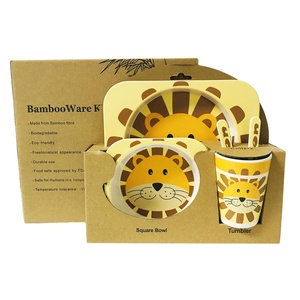 Juego de Vajilla Infantil de 5 Piezas con Diseño de Animales, Estilo Personalizado, Fibra de Bambú, Platos para Niños, Superventas - Product Image 2