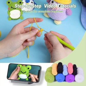 ชุดวัสดุถักโครเชต์ขนสัตว์สำหรับตุ๊กตาจิ้งจอกแดงน้อย DIY ของเล่นตุ๊กตาถักนิตติ้ง งานฝีมือถักทอ - Product Image 6