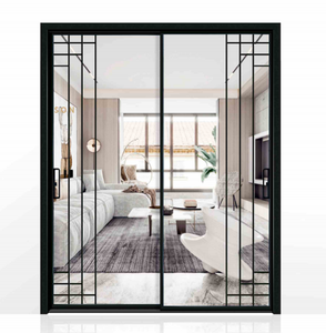 एल्यूमीनियम कांच स्लिम फ्रेम फिसलने रसोई स्लाइड दरवाजा विभक्त विभाजन पाले सेओढ़ लिया गिलास एल्यूमीनियम दरवाजे स्विंग कमरे के दरवाजे के लिए घर - Product Image 5