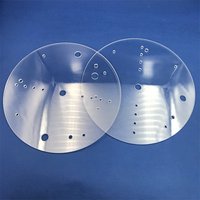 Ventana Óptica de Sílice Fundida Transparente, Lámina de Vidrio de Cuarzo, Disco de Vidrio de Cuarzo Transparente con Orificio