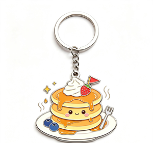 พวงกุญแจแพนเค้กการ์ตูนโลหะผสมสังกะสีเคลือบเงา ของที่ระลึกร้านกาแฟ - Product Image 3