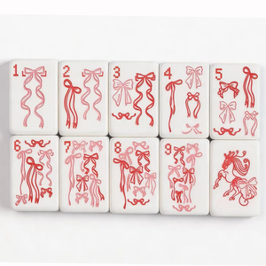 ไพ่มาห์จงอเมริกันแบบพกพา รุ่นใหม่ ดีไซน์หรูหรา 160 ชิ้น ทำจากอะคริลิก 3 ชั้น สีสันตามสั่ง ลายทางสีน้ำเงิน กันน้ำ ทนทาน - Product Image 5