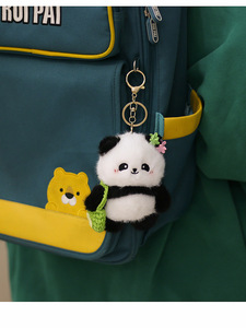 Nuevo lindo muñeco Panda Kawaii, llavero de peluche Súper suave, juguete de Animal relleno para regalo de cumpleaños para niños, Material de forro de malla - Product Image 5