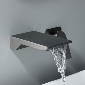 Jboyun Wall Mounted Basin Faucet 304 Stainless Steel Single Handle Ceramic Valve Core Waterfall Design - Product Image 2