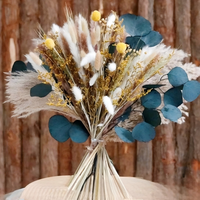 100PCS Rumput Pampas Kering Alami Buket Mengembang 175" Gaya Boho Dekorasi Rumah & Pesta Rangkaian Bunga Pernikahan