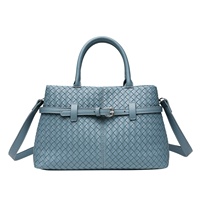 Nouveau Sac à Main de Créateur Vintage de Luxe en Cuir PU Véritable Tressé pour Femme