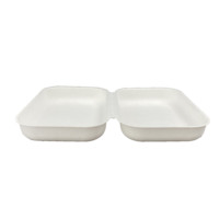 Vente en gros de boîtes à hamburgers en bagasse écologique à clapet 100% contenants compostables jetables boîte à croustilles de canne à sucre bagasse avec trou d'air