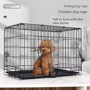 Mükemmel kalite uygun fiyat tekerlekler ile istiflenebilir metal kare zemin mat küçük demir köpek kafesi - Product Image 3