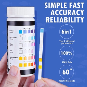 Bandelettes de <span class=keywords><strong>test</strong></span> directes pour aquarium 6 en 1, 100 bandelettes, <span class=keywords><strong>dureté</strong></span> de <span class=keywords><strong>test</strong></span>, carbonate, nitrate, nitrite, pH et plus, précision - Product Image 4